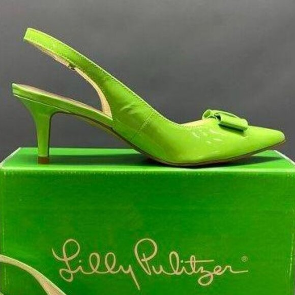 Lilly Pulitzer Kat Kitten Slingback Heels - Picture 4 of 11